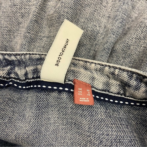 Anthropologie Pilcro Lorelei Tunic Dress Washed Denim Chambray Size 6 - Picture 9 of 11